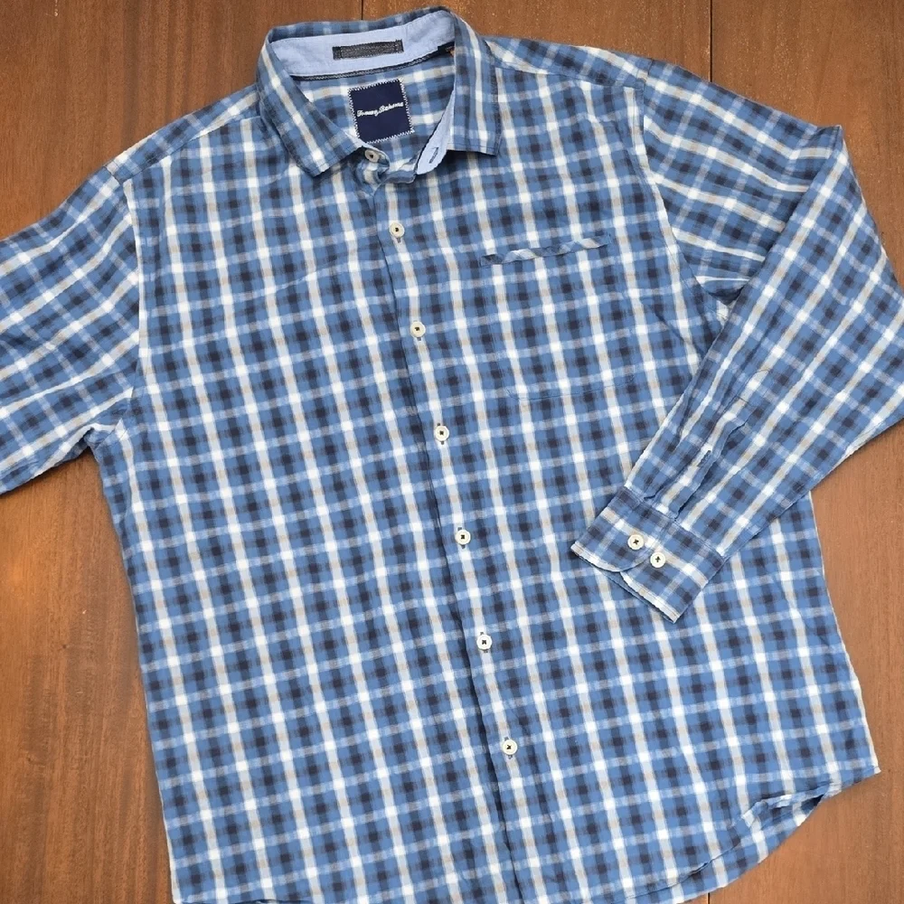 TOMMY BAHAMA Blue Casual Button Down‎ Shirt Mens L